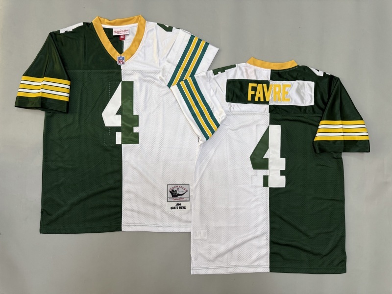 Men 2025 Green Bay Packers #4 Favre green white Throwback Limited NFL Jersey style 001->green bay packers->NFL Jersey